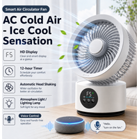 Portable Wall-Hanging Fan With Remote Control Smart Voice Rechargeable USB Household Electric Folding Fan Nightlight Air Cooler image 4