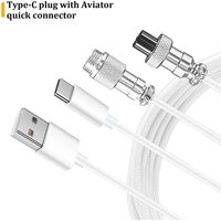 USB Mechanical Keyboard Spring Cable USB Type C Mechanical Keyboard Coiled Cable Hardware Linker Spiral Gaming Usb Keyboard Cord