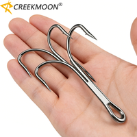4x Strong Super Sharp Big Treble Hook 10Pcs 6/0#-10/0# Saltwater Fishing Hooks High Carbon Steel Fishhooks Strength Hooks Tackle