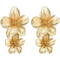 Vintage Metal Flower Stud Earrings for Women Premium Exaggerated Golden New Fashion Party Jewelry Accessories Gifts 2025