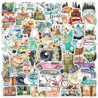 50PCS Neue Trendy Outdoor Reise Landschaft Graffiti Handy Helm WaterCup Auto DIY Wasserdichte PVC Handbuch Spielen Belohnung Aufkleber