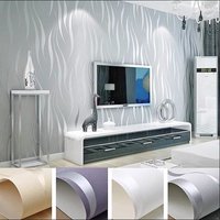 Wallpaper Geometric Stripes Flocked Texture Home Decor Wallpaper Modern Design Wallpaper Roll for Bedroom Living Room Wall Decor