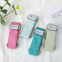 Adjustable Soft Cotton Collar for Italian Greyhounds in Summer Spring Blue Pink Plaid Outdoor Supplies for Large Dogs in Autumn