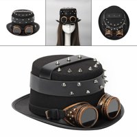 Punk Gothic Top Hat Gear Glasses Floral Jazz Steampunk Halloween Party Caps