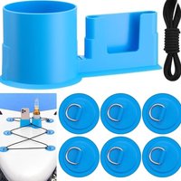 Paddle Board Cup Holder PVC Paddle Board D-Rings 8.2ft Kayak Stretch Shock Cords Rope for Fishing Gears Boat Accessories
