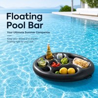 Floating Ice Bar Pool Float Thickened PVC Multi Cup Holder Inflatable Drink Cooler for Summer Beach Party