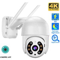 8MP 4K Wireless PTZ Camera HD 1080P Color Night Vision Wifi IP Camera Outdoor 5MP Ai Auto Tracking CCTV Surveillance Cam V360PRO