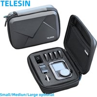 TELESIN Waterproof Storage Box Carrying Protective PU Bag For Action 5 Pro/4/3 Ace/Ace Pro/Ace Pro2/GoPro Hero Series Camera Bag