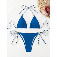 Sexy Bikini 2025 Women Swimsuit Halter Tie Back Micro Thong Bikini Set Lace Up Female Swimwear for Woman Beach Wear Bathing Suit