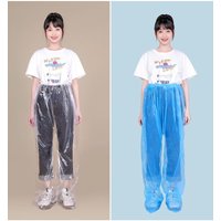 AliExpress NONE 5/10 Pcs Disposable Raincoat Pants Portable Splash Proof Split Raincoat Outdoor Travel Drifting Cycling Feet-wrapped Rain Pants