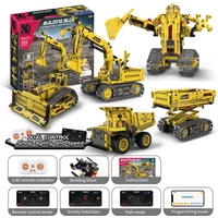 5 in 1 Technical RC APP Programmable Deformed Robot Building Blocks City Excavator Control Bulldozer Bricks DIY Toys Kids Gifts