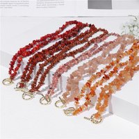 Red Chip Stone Choker Irregular Natural Carnelian Agates Coral Quartzs Gem Necklace Reiki Bohemian Jewelry Gift For Women Men