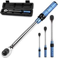 1/4" 3/8" 1/2" Drive Adjustable Torque Wrench 5-210Nm Preset Spark Plug Tool with Swivel Head for Car Bike Repair