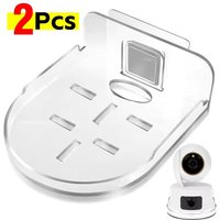 Wall-Mounted Camera Holder Tray No-Drill Self-Adhesive Wall Shelf for CCTV Home Security Cameras Router & Monitor Bracket Mount