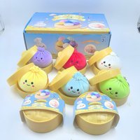 Plush Crystal Steamed Bun Squeeze Toy Reusable Fun Stress-Relief Slow Rebound Flash Dumpling Desktop Decoration Party Gifts