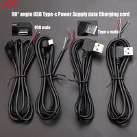 JCD 1pcs DIY Repair Welding Cable 2 wire 4 Wires Micro USB 2.0 A Elbow Head Male Jack 4pin/2pin Type-c Male Extension Cable Line