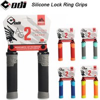 ODI MTB Bike Silicone Grips Comfortable Lockable Handle Grip CNC aluminum lock ring Anti-Slip two-tone Handlebar Grip Bike Parts