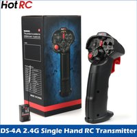 HotRC DS-4A 2.4G 4 Channel Single Hand RC Radio Transmitter with F-06A 6CH Receiver for RC Car boat Drone Airplane Model