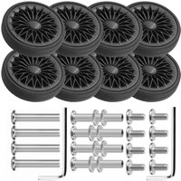 8Pcs Luggage Replacement Wheels Black Travel Suitcase Replacement Wheel with Screw 55mm Suitcase Caster Repair Wheels Parts