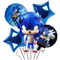 New Thumb Sonic Children's Cartoon Birthday Letter Arrangement Party Aluminium Foil Balloon Background Decoration Supplies TOYS