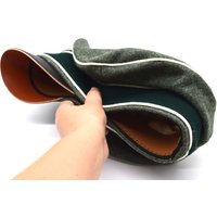 Cosplay Collectable German Crusher Field Visor Cap Green Hat Wall Sweat Ring Made Leather Replica