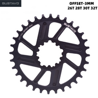 AliExpress GUSTAVO Offset 3mm Narrow Width Chainring 26T/28T/30T/32T/Bicycle MTB Star Ring 3-Bolt Single Disc