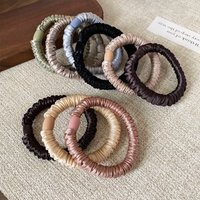 Fashion Elastic Silk Scrunchie For Women Solid Color Satin Hair Rubber Bands Girls Black Silk Hair Tie white chouchou soie