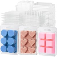 30pcs Wax Melt Molds 6 Cavity Circular Clear Empty Plastic Wax Melt Clamshells for Wickless Wax Melt Candles DIY Candle Tools