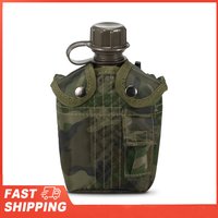 Hiking Backpacking Survival Water Bottle Kettle 1L Outdoor Military Canteen Bottle Camping with Cover swell water bottle 2020