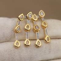 New Sight Design Crystal Waterdrop Stud Earrings for Women Fashion Brand Jewelry Zirconia Delicate Earrings