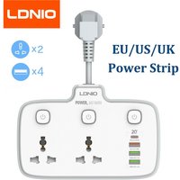 LDNIO Power Strip 4 USB Port Electrical Socket Universal Outlet Home Plug Adapter Surge Protector Multi Outlet Travel Adapter