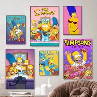 Anime S-Simpsonss Cartoon Art Classic Vintage Posters Decoracion Painting Wall Art White Kraft Paper Kawaii Room Decor