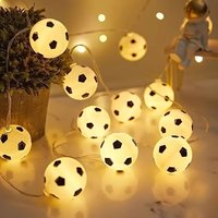 10 Led Football String Lights Outdoor Garden Lawn Ornament For Patio Camping Club Sports Carnival Party Warm Ambience Decoration