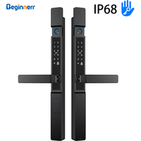 IP68 outdoor Waterproof Double sides Fingerprint Smart door lock 85mm 3092 3592 92mm mortise ttlock Smart Aluminum door lock