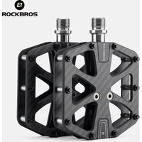 ROCKBROS Bike Pedal 3-Bearing Ultra-Light Carbon Fiber Pedals Anti-slip Waterproof Road Mountain Bicycle Pedal Cycling Accessory
