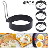 4Pc Non-Stick Egg Rings 3.4In Egg Rings for Griddle Frying Eggs Nonstick Egg Rings Set Egg Cooking Rings Pancake Mold for Burger