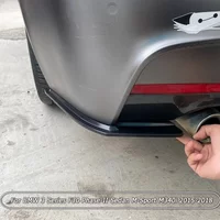 Pour BMW Série 3 F30 Phase-II Berline M-Sport M340i 2015-2018 Noir Brillant 2 Pièces Spoiler de Pare-chocs Arrière et Enjoliveur d'Angle Arrière