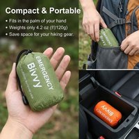 Practical 3 Pcs Emergency Survival Insulated Sleeping Blanket Drawstring Pouch Whistle Light Gear Camping Hiking Outdoor Travel
