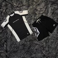 2026 New Wrestling Sports Set Men's/Kids White Graphic T-shirts & Shorts Sets Quick Drying MMA Training Combat Suit