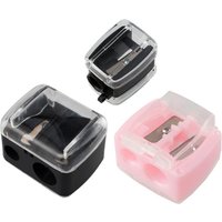 Double Holes Precision Lipstick Cosmetic Pencil Sharpener For Eyebrow Lip Liner Eyeliner Pencil Girls Gift School Supplies