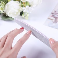 5pcs/10pcs Grey Sand Black Sand Nail File Board Half Moon Emery Board Nail Buffer Sponge Nail File for Manicure Polishing
