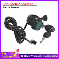 Thumb Throttle with Digital Voltmeter LCD Display Power Switch with Key Lock for Electric Scooter Electric Bicycle Parts