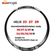 Sunringle HELIX Bicycle rim Aluminum alloy Mountain/road bike TR25 TR27 TR29 vacuum wheel rim 28H 32H wheel rim 29/27.5/26 inch