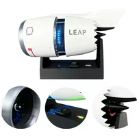 Aviation Turbofan Engine Model CFM-LEAP Equipped with Red and Blue Jet Lights Finished Model