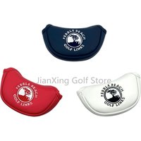 1pc Small Tree Pattern Golf Putter Cover PU Leather Golf Mid Mallet Putter Club Head Cover with Magnetic Closure .