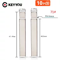 KEYYOU 10PCS 71# HU100 Metal Uncut Blank Flip Remote Key Blade For Opel For Chevrolet For Buick for keydiy KD xhorse VVDI JMD