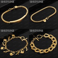Hot 18k Gold Shoe/Bag Side Chain Circular Box Chain Geometric Bracelet Women Engagement Party Trendy Fine Nice Jewelry Gifts