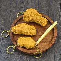 1 PCS Imitation Food Keychains Funny Creative Fried Chicken Pendant Simple Cute Simulation Food Key Rings