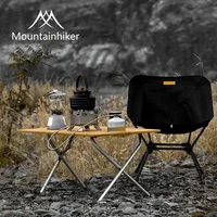 MOUNTAINHIKER 2/3 Bamboo Folding Table Outdoor Camping Portable Fast Storage Folding Desk Outdoor Dining Table Picnic BBQ Table