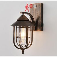 Motion Sensor Outdoor Wall Lamp Outdoor Waterproof Wall Light European Style Vintage Courtyard Corridor Garden Lamps No Bulb